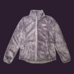 The North Face Women's Full Zip Grey Fuzzy Fleece Jacket M