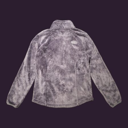 The North Face Women's Full Zip Grey Fuzzy Fleece Jacket M