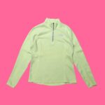 The North Face Women's Neon Green 1/4 Zip Fleece Sweater L