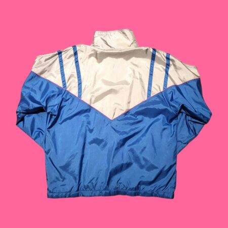 Vintage 80s/90s Leopard Blue & Silver Track Top XL