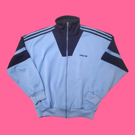 Vintage 80s Adidas Blue Track Top M