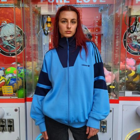 Vintage 80s Adidas Blue Track Top M