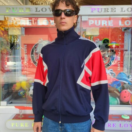 Vintage 80s Adidas Boxy Fit Colorblock Track Top L