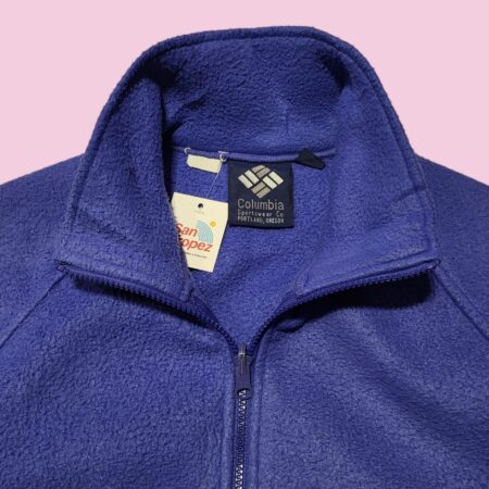 Vintage 90s Columbia Women's Blue Boxy Fit Full Zip Fleece Jacket S-M
