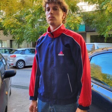 Vintage 90s Adidas Blue & Red Track Top S-M