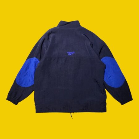 Vintage 90s Reebok Black & Blue Pullover Jacket L