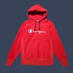 Vintage 90s Champion Reverse Weave Red Hoodie L