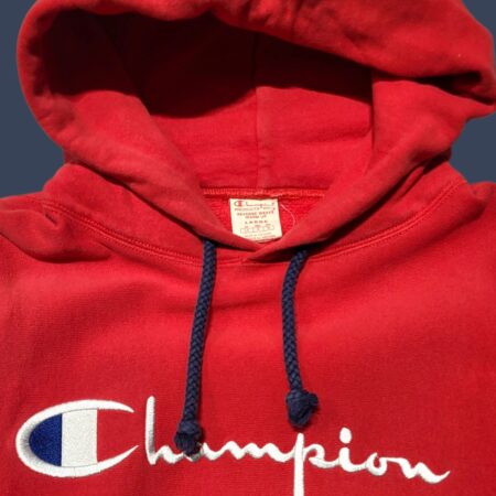 Vintage 90s Champion Reverse Weave Red Hoodie L