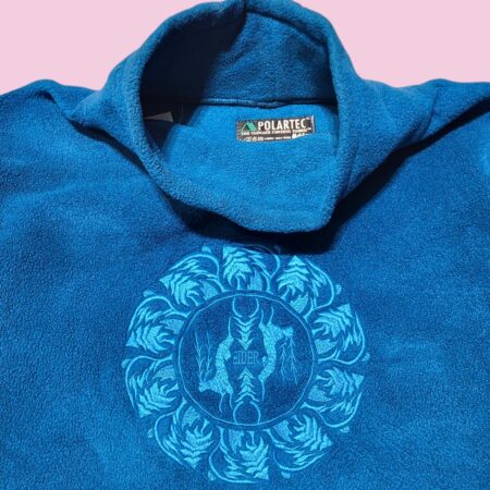 Vintage 90s Eider Polartec Blue Turtleneck Fleece Pullover L-XL