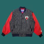 Vintage 90s Starter Chicago Bullls Striped Bomber Jacket M-L