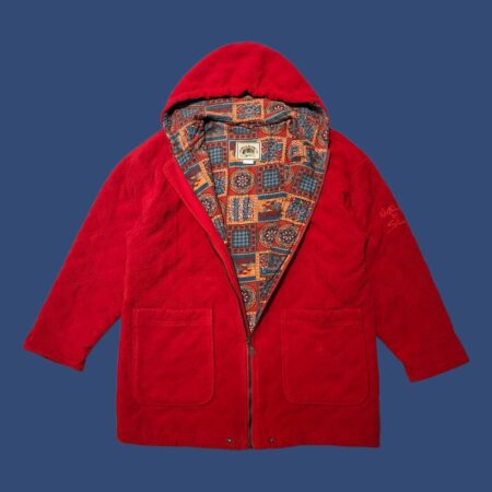 Vintage 90s Walking Silky Women's Red Quilted Fleece Coat M