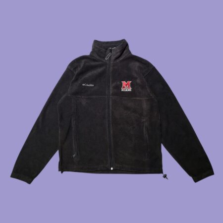 Columbia Miami Redhawks NCAA Black Full Zip Fleece Jacket M-L